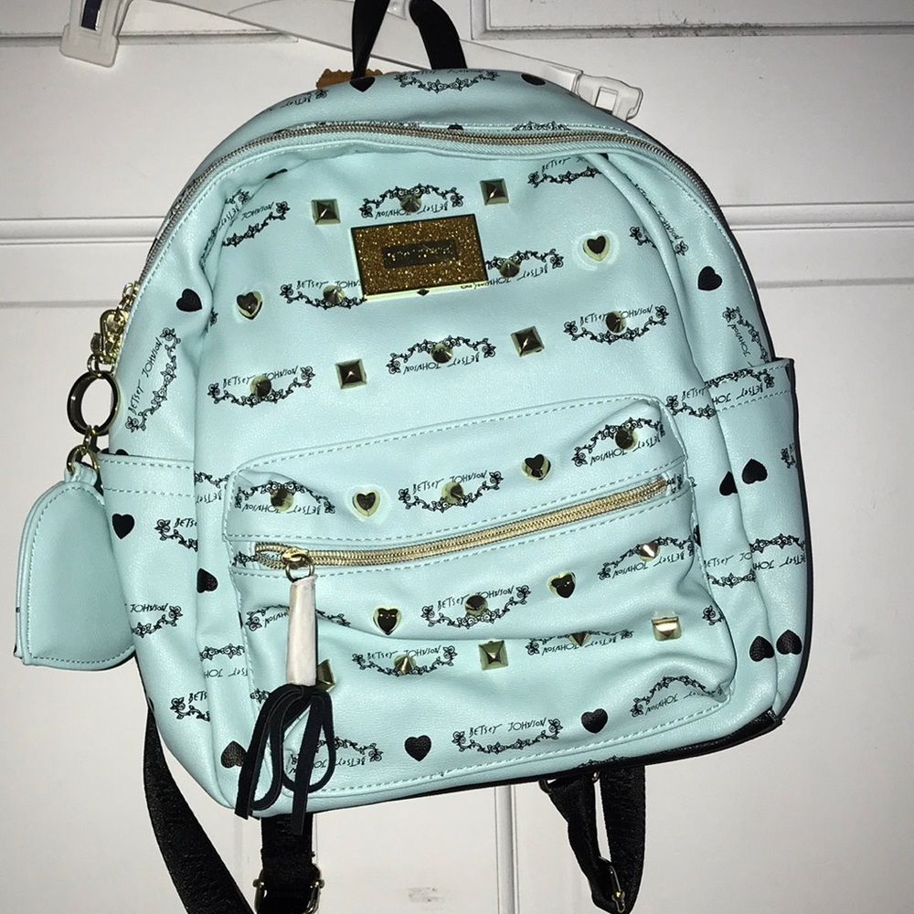 Betsy Johnson light blue mini backpack
